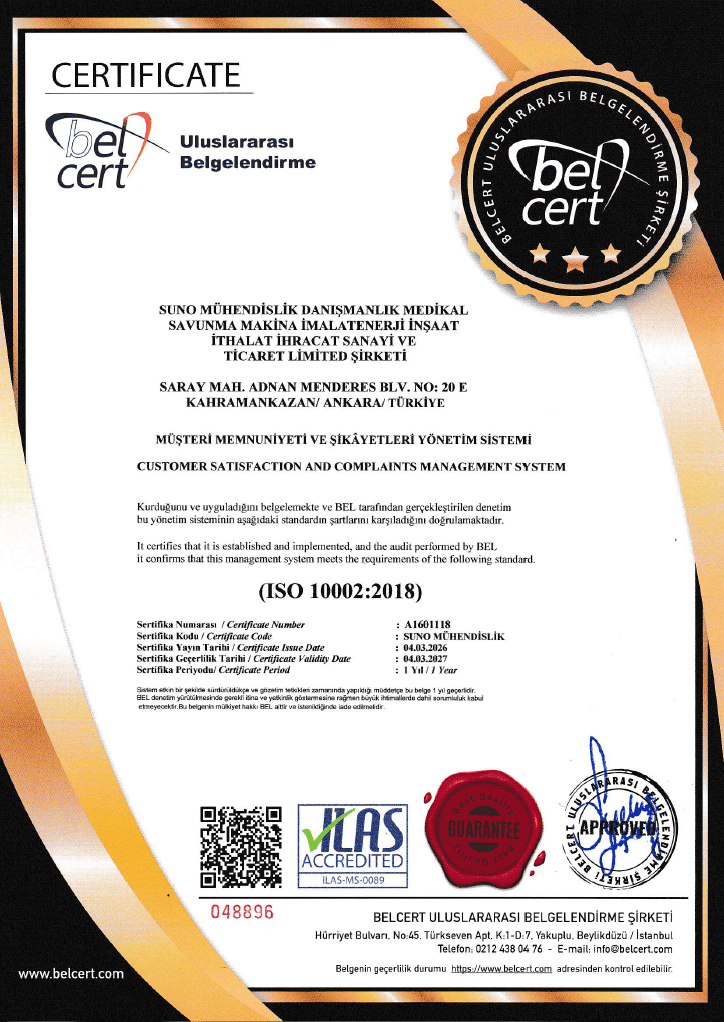 ISO 10002 Customer Satisfaction certificate